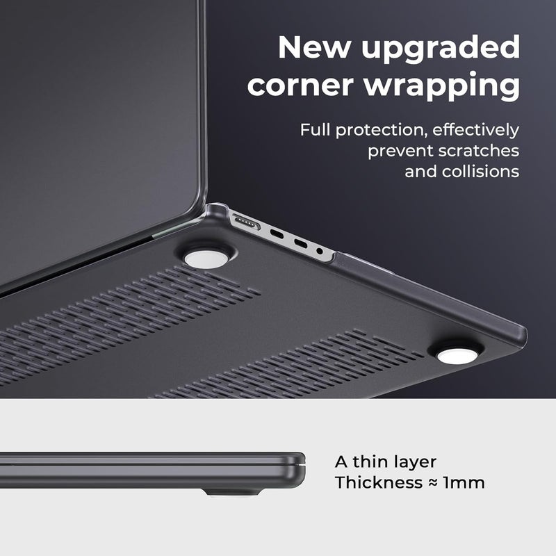 Eoocoo Case Compatible with MacBook Pro 14 inch 2026-2021 M5-M1 Pro/Max Chip, Matte Grip, Bump-Resistant, Hard Shell Cases with Keyboard Cover, Screen Protector - Space Black - Image 2
